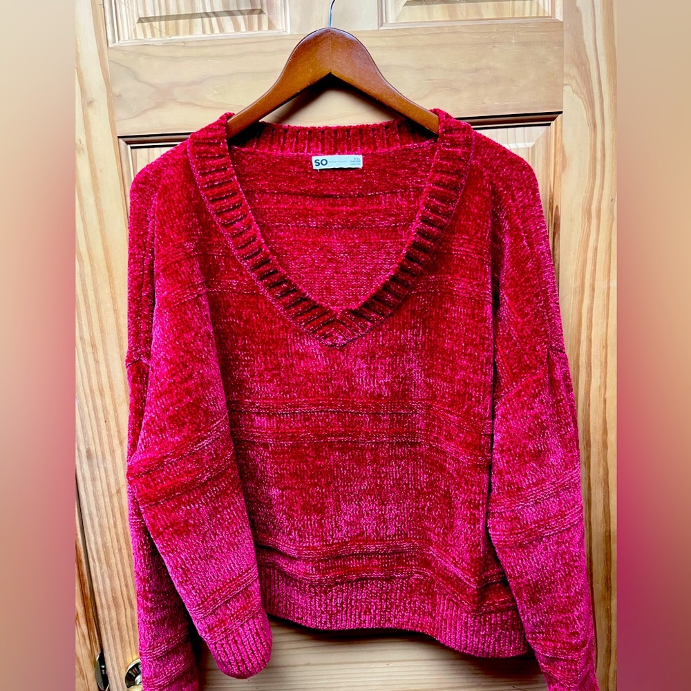 Women’s Chenille dark pink sweater XXL